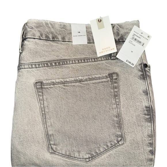 NWT Good American Good Boy Grey Wash High Rise Straight Jean Size 18 Retail $149 - Picture 7 of 8
